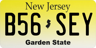 NJ license plate B56SEY