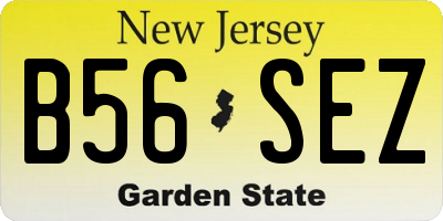 NJ license plate B56SEZ