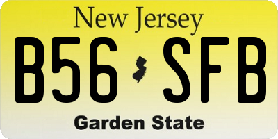 NJ license plate B56SFB