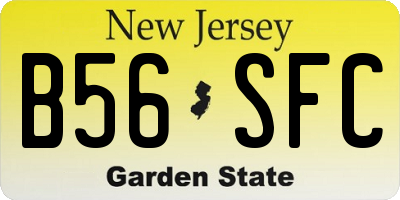 NJ license plate B56SFC
