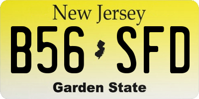 NJ license plate B56SFD