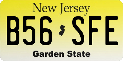 NJ license plate B56SFE