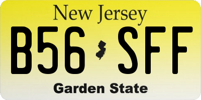 NJ license plate B56SFF
