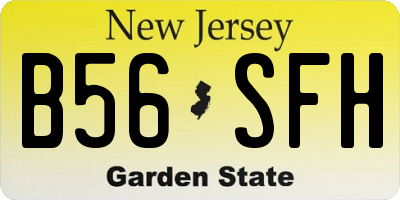NJ license plate B56SFH