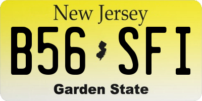 NJ license plate B56SFI