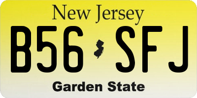 NJ license plate B56SFJ
