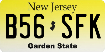 NJ license plate B56SFK