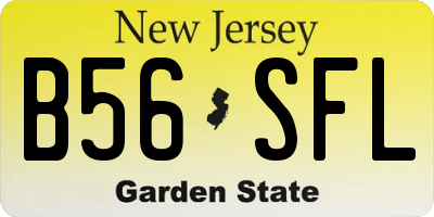 NJ license plate B56SFL