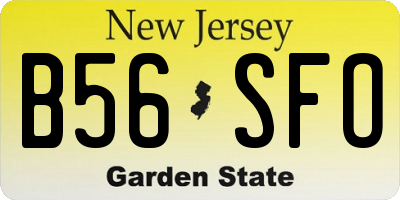 NJ license plate B56SFO