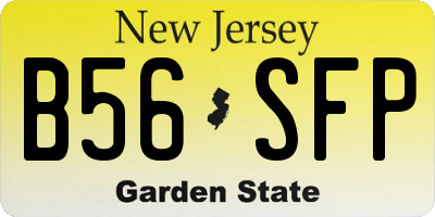 NJ license plate B56SFP