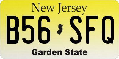 NJ license plate B56SFQ