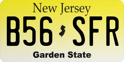 NJ license plate B56SFR
