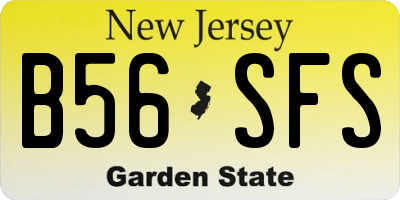 NJ license plate B56SFS