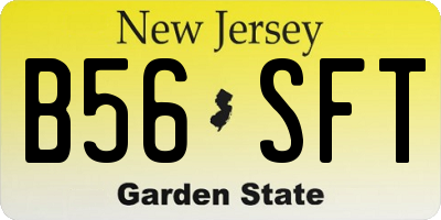 NJ license plate B56SFT