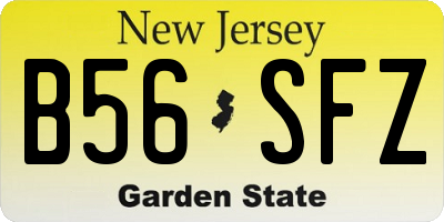 NJ license plate B56SFZ