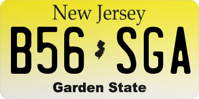 NJ license plate B56SGA