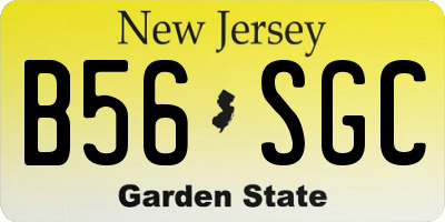NJ license plate B56SGC