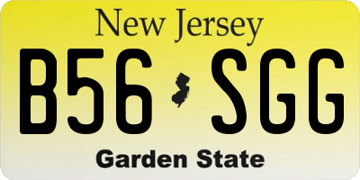 NJ license plate B56SGG