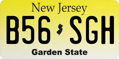 NJ license plate B56SGH