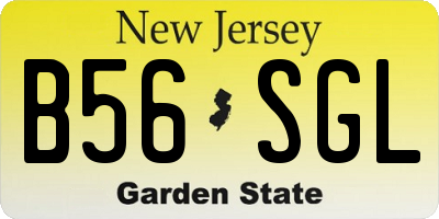 NJ license plate B56SGL