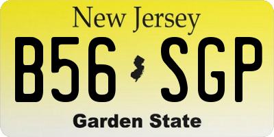 NJ license plate B56SGP