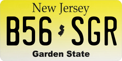 NJ license plate B56SGR