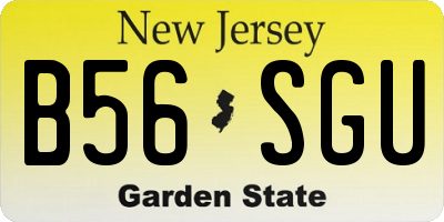 NJ license plate B56SGU
