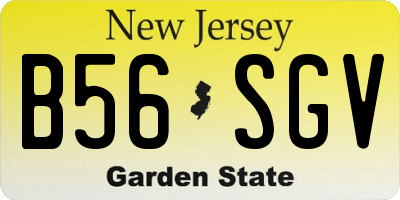 NJ license plate B56SGV
