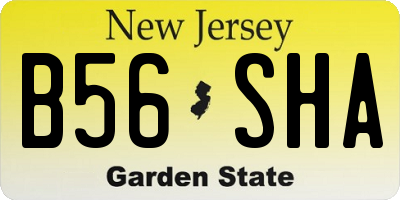 NJ license plate B56SHA