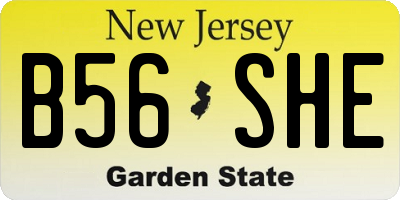 NJ license plate B56SHE