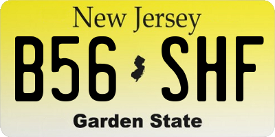 NJ license plate B56SHF