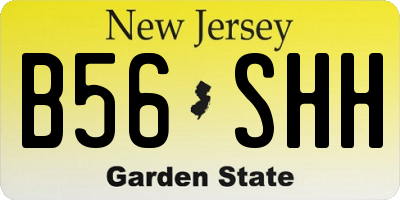 NJ license plate B56SHH