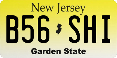 NJ license plate B56SHI
