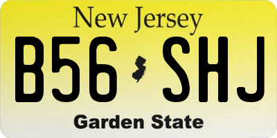 NJ license plate B56SHJ
