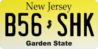 NJ license plate B56SHK