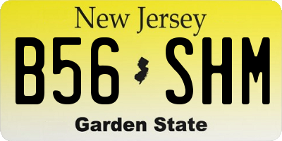 NJ license plate B56SHM