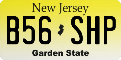 NJ license plate B56SHP