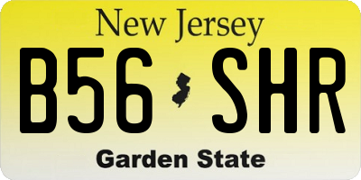 NJ license plate B56SHR