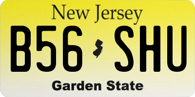 NJ license plate B56SHU