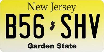 NJ license plate B56SHV