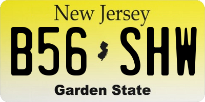 NJ license plate B56SHW