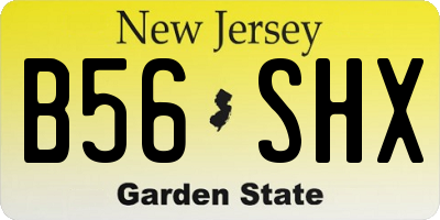 NJ license plate B56SHX