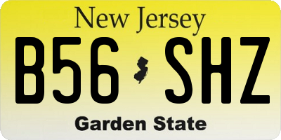 NJ license plate B56SHZ