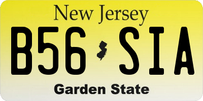 NJ license plate B56SIA