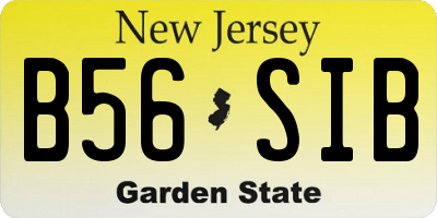 NJ license plate B56SIB