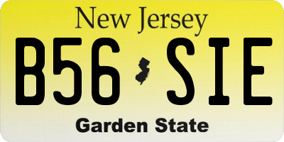 NJ license plate B56SIE