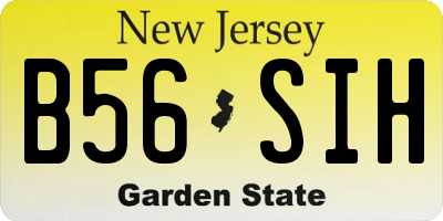 NJ license plate B56SIH