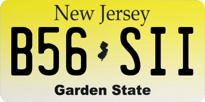 NJ license plate B56SII