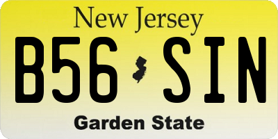 NJ license plate B56SIN