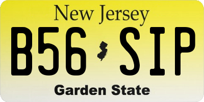 NJ license plate B56SIP